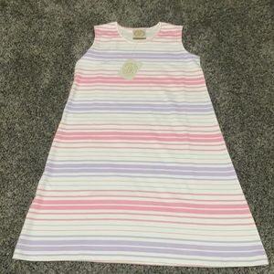 Sleeveless Polly Play Dress - Sea Grape Stripe